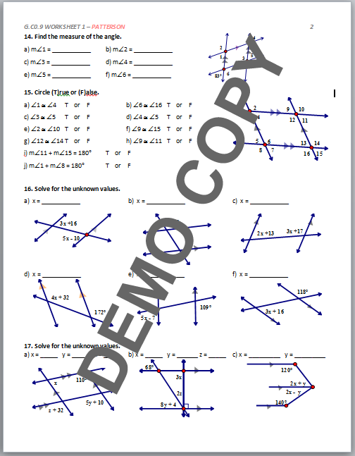 G Srt A 2 Worksheet 1 Patterson Answer Key Kidsworksheetfun