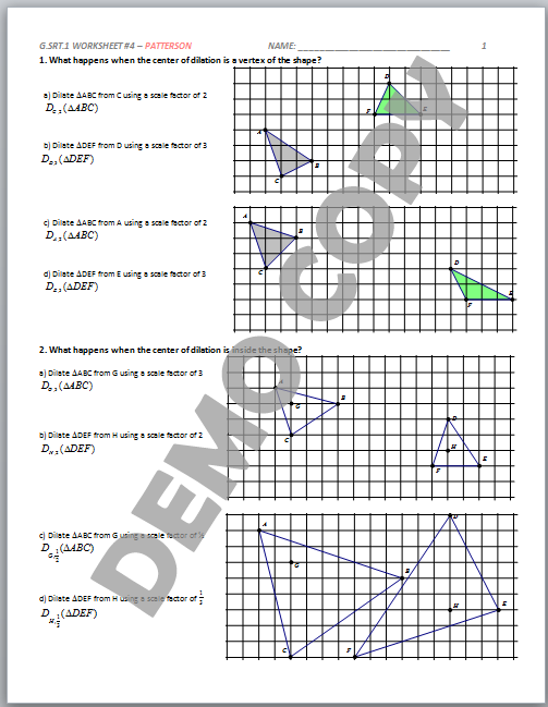 G Srt 1 Worksheet