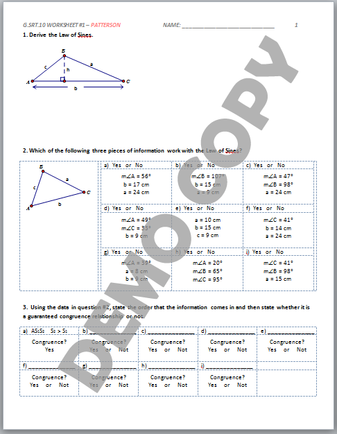 G Srt A 2 Worksheet 1 Patterson Answer Key Kidsworksheetfun