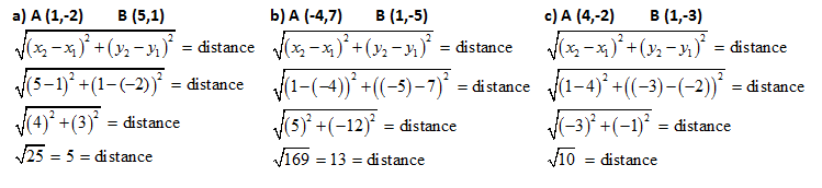 distance formula example